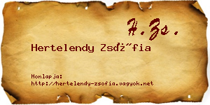 Hertelendy Zsófia névjegykártya